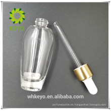 Botella de aceite de cristal cosmética de la fragancia del aceite esencial del dropper de cristal 30ml para el envase